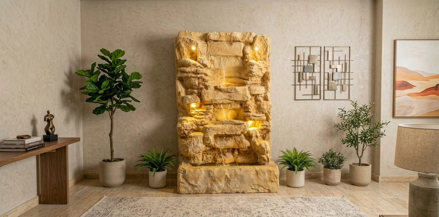 Modular Lightweight Portable Waterfall Units with Integrated Reservoirs
